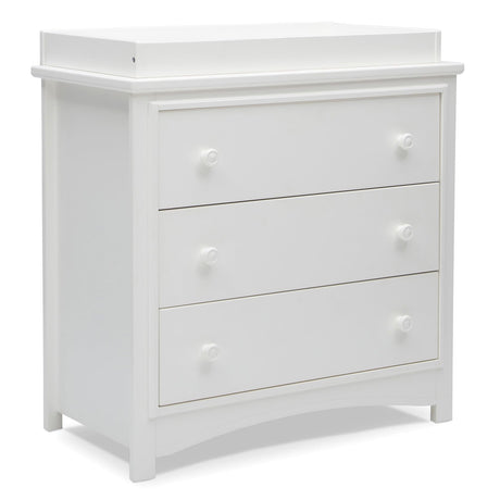 Delta Children Perry 3 Drawer Dresser with Changing Top and Interlocking Drawers, Bianca White Delta Children