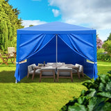 10x10ft Outdoor Wedding Party Canopy Tent,Heavy Duty Waterproof Patio Gazebo Tent,Outside Gazebo Event Shelter Tent,with 4 Removable Sidewalls,for Garden/Patio/Backyard (Blue) Hikarinowa