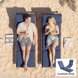 Outsunny Outdoor Chaise Lounge Cushions Set of 2, Chaise Lounge Cushions with 6 Ties, High-Density Foam, 72 x 21.1 x 2.6 Inch Water-Repellent and UV-Resistant for Patio, Poolside, Navy Blue