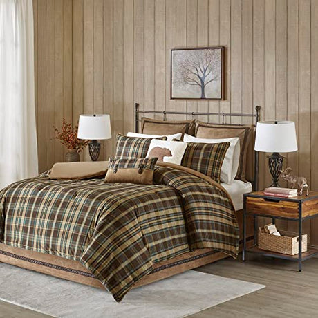 Woolrich Rustic Lodge Cabin Comforter Set - All Season Down Alternative Warm Bedding Layer and Matching Shams, Oversized Twin, Hadley Plaid, Multi Woolrich John Rich & Bros.