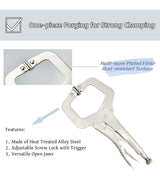 6 Inch C Clamp Locking, 6Pcs Heavy Duty Welding Clamps Pliers Set Vise Grip Clamps with Swivel Pad for Electrician Maintenance, Wood Working, Welding and Craftsmen Home Workshop Haokixin