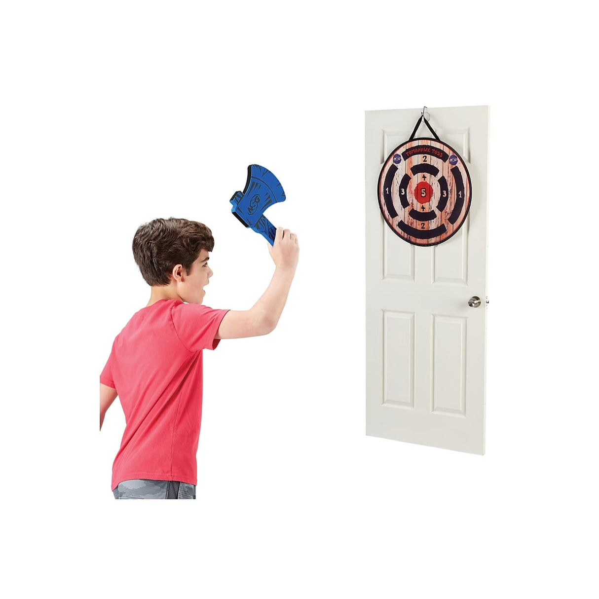 NSG Tomahawk Toss - Foam Axe Throwing Game for Kids - Two Lightweight Axes with Large Easy Stick Target NSG