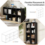 Sweetcrispy 8 Cube Storage Organizer - Open Cube Bookshelf with 4 Removable Back Panels, Display Storage Bookcase for Living Room, Bedroom, Entrance Hall, Home Office，47.7" L×11.6" W×24" H, Black Sweetcrispy