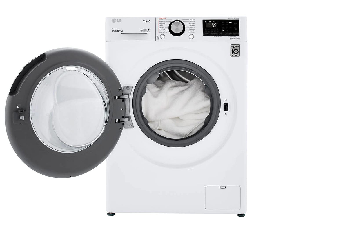 LG WM3555HWA 24 Inch Smart All In One Washer/Dryer with 2.3 cu. ft. Capacity, Wi-Fi Enabled, 14 Wash Cycles, 1400 RPM, Ventless, NeveRust Stainless Steel Drum, Quiet Operation, TrueBalance, Sensor Dry in White LG