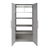 Prepac HangUps Large Storage Cabinet - Immaculate Light Gray 36" Cabinet with Storage Shelves and Doors; Ideal for Bin and General Storage Solutions Prepac