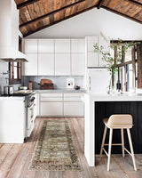 Loloi Layla Collection LAY-03 Olive/Charcoal 7'-6" x 9'-6" .13" Thick Area Rug, Soft, Durable, Vintage Inspired, Distressed, Low Pile, Non-Shedding, Easy Clean, Printed, Living Room Rug Loloi