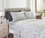 Elegant Comfort Luxury Soft Bed Sheets Paisley Pattern - 1500 Premium Hotel Quality Microfiber Softness Wrinkle and Fade Resistant (6-Piece) Bedding Set, King, Grey Elegant Comfort