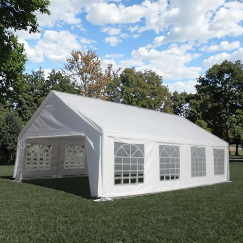 Yozma 20x30ft Heavy Duty White Party Tents for Weddings, Events, Carports & Gazebos-Weather -, Durable Canopy with Stakes & Ropes Included