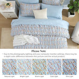 BLOOMHAVEN King Comforter Set - 7 Pieces Blue Classic Puff Floral Bedding Sets for All Seasons, Shabby Chic Farmhouse Bed in a Bag King with Wildflowers Fluffy Comforter, Sheets, Pillowcases & Shams BLOOMHAVEN