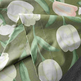 SDIII Green Floral Twin Bed Fitted Sheet with 2 Pillowcases, Not Including Flat Sheet, Soft Microfiber Rabbit and Floral Bed Fitted Sheets Twin Size SDIII