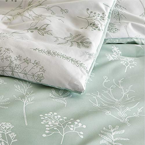 Bedsure King Comforter Set - Sage Green Bed Set, 3 Pieces Cute Floral Bedding, 1 Soft Reversible Botanical Flowers Comforter and 2 Pillow Shams Bedsure