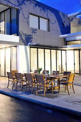 Amazonia Berlin 11-Piece Rectangular Extendable Patio Dining Set | Teak Finish | Ideal for Outdoors and Indoors Amazonia