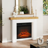 HOMCOM Modern Fireplace Mantel, Freestanding Fireplace Surround with Leg for Electric Fireplaces, 51.2" W x 40.6" H, Natural Wood HOMCOM