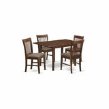 East West Furniture NOFK5-MAH-C 5 Piece Kitchen Set Includes a Rectangle Dining Room Table with Butterfly Leaf and 4 Linen Fabric Upholstered Chairs, 32x54 Inch East West Furniture