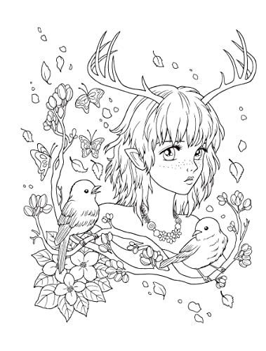 Creative Haven Manga Muses Coloring Book: Inspiring Anime, Manga, & Pop Surrealist Designs (Adult Coloring Books: Fantasy) WoodArtSupply