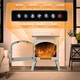 R.W.FLAME Electric Fireplace Heater 17" with Remote Control, Cathedral Stylish, Different Flame Effects and Log Set Colors, Adjustable Brightness and Heating Mode, Overheating Safe Design, Beige R.W.FLAME
