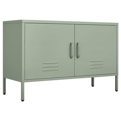 IRONFFICE Metal Storage Cabinet,TV Stand Locker Cabinet,Wide Metal Accent Cabinet with 2 Door,2-Tier Lockable Storage Cabinet,Green