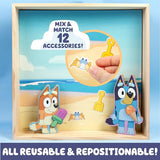 Horizon Group USA Bluey Magnetic Wooden Playhouse, 18 Piece Activity Set, Includes 2 Wooden Dolls House, Great Toys for Kids, Fun Birthday Party Activity, House Playset Horizon Group USA