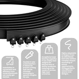 Jilron Room Divider Curtain Ceiling Curtain Track Set for Blackout and Privacy (Black Curtain + Black Track) 106" W x 84" L -1 Piece Jilron