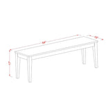East West Furniture Nib-WHI-W Nicoli Dining Room Bench with Wood Seat, 54x15x17 Inch, Buttermilk & Cherry East West Furniture