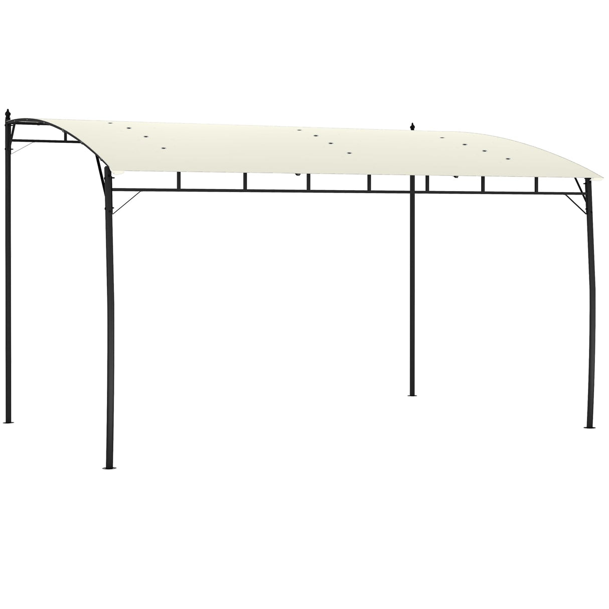 Outsunny 10' x 13' Outdoor Pergola Gazebo with UV-Resistant Canopy and Metal Frame, Sun Shade Shelter for Porch, Patio, Deck, Backyard, Cream Outsunny