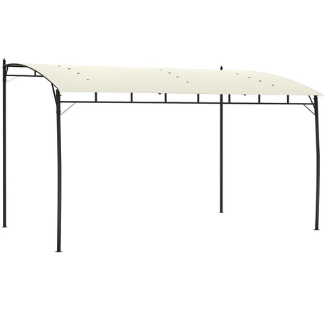 Outsunny 10' x 13' Outdoor Pergola Gazebo with UV-Resistant Canopy and Metal Frame, Sun Shade Shelter for Porch, Patio, Deck, Backyard, Cream Outsunny
