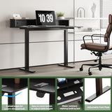 Our Modern Space 2-Tier Height Adjustable 45" Electric Standing Desk - Upgraded Ultra Durable Home Office Large Rectangular Computer Table or Laptop Sit Stand Workstation - Black Our Modern Space