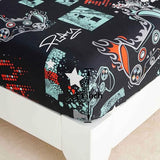 SDY 4PCS Game Sheet Sets Queen Size,Great Cartoon Microfiber Bed Sheets Sets,for Boys, Girls, Kids and Toddler, Bed in a Bag Packaged with 1 Fitted Sheet+ 1 Top Flat Sheet + 2 Pillowcases SDY