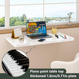Clikuutory Wall Mounted High Gloss Folding Table, Wall Desk Fold Down for Small Spaces, Folding Workbench for Laundry Room, Home Office, Kitchen, Bedroom, Home Bar, White (31.5"×15.7") Clikuutory