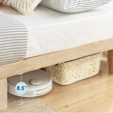 Mellow Naturalista Classic 12 Inch Solid Wood Platform Bed with Wooden Slats, Queen, White Wash Mellow