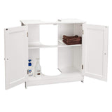 Bonnlo Pedestal Sink Storage Cabinet with 2 Doors Traditional Under Sink Cabinet Bathroom Space Saver Organizer with Adjustable Shelf White 3 5/8" W x 11 7/16" D x 23 5/8" H Bonnlo