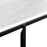 Furniture of America Dravenor Modern Metal Twin Over Twin Low Profile Bunk Bed with Reversible Ladder and White Magnetic Mesh Panel, No Box Spring Required, for Kids, Bedroom, Dorm, Black Furniture of America