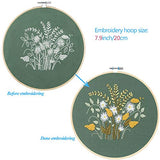 KISSBUTY Full Range of Embroidery Starter Kit with Pattern, Cross Stitch Kit Including Embroidery Fabric with Floral Pattern, Bamboo Embroidery Hoop, Color Threads and Tools Kit (Flowers Plants)