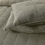 Lush Decor Logan Stone Washed Cotton Quilt 3 Piece Set King/California King Sage - Rustic Bedding Set - Soft Green Quilt - Lightweight - Minimalist & Boho Bedroom Decor Lush Decor