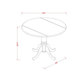 East West Furniture DMT-WLW-TP Dublin Modern Kitchen Table - a Round Dining Table Top with Dropleaf & Pedestal Base, 42x42 Inch, Walnut & Linen White East West Furniture