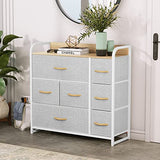 YITAHOME Dresser with 7 Drawers - Fabric Storage Tower, Organizer Unit for Bedroom, Living Room, Hallway, Closets - Sturdy Steel Frame, Wooden Top & Easy Pull Fabric Bins YITAHOME