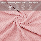 MIFXIN Computer Office Chair Cover Stretch Elastic Slipcover 2 Piece Stretchable Knitted Universal Computer Chair Seat Cover Furniture Protector for Office Home (Jacquard Pink) MIFXIN