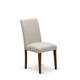 East West Furniture ABPNT35 Abbott Classic Parson Chairs - Doeskin Linen Fabric Padded Dining Chairs, Set of 2, Natural East West Furniture