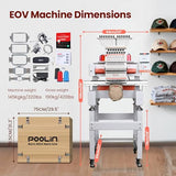 POOLIN EOV 15 Needle Professinoal Hat Embroidery Machine,270° Cap rotation,14.2"x9.5" Large Area,Multi-Needle for Small Business & Home Shop,3D Cap & Hat,Flat Embroidery Avaliable,Built for Business