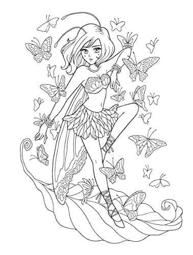 Creative Haven Manga Muses Coloring Book: Inspiring Anime, Manga, & Pop Surrealist Designs (Adult Coloring Books: Fantasy) WoodArtSupply