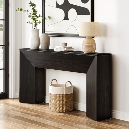 LITTLE TREE Console Table for Entryway, 63 Inches Extra Long Black Wooden Sofa Table for Living Room, Modern Hallway Foyer Table for Entrance, Easy Assembly LITTLE TREE