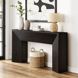 LITTLE TREE Console Table for Entryway, 63 Inches Extra Long Black Wooden Sofa Table for Living Room, Modern Hallway Foyer Table for Entrance, Easy Assembly LITTLE TREE