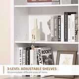 HOMCOM 70" White Kitchen Hutch with Adjustable Shelves and Open Countertop Storage HOMCOM