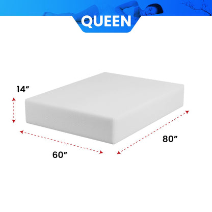 PayLessHere 14 Inch Gel Memory Foam Mattress/Medium-Firm Mattress/Fiberglass Free/CertiPUR-US Certified/Bed-in-a-Box/Cool Sleep & Comfy Support,Queen