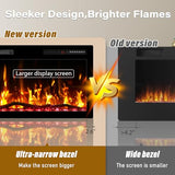 Kucreiheat 60" WiFi Electric Fireplace with Crackling Sound, Smart Linear Fire Place for Living Room, Recessed & Wall Mount Heater, 750/1500W, App & Remote Control, Timer, Log Flame Kucreiheat