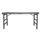 Creative Co-Op Reclaimed Wood Folding, Distressed Blackwashed Finish Console Table, 66" L x 24" W x 33" H, Black Creative Co-Op