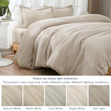 David's Home Cotton Muslin Comforter Set Twin Size, Soft Lightweight Breathable Cozy Skin-Friendly, 3PCS Linen Like Gauze Bedding with Pillow Shams, Aesthetics Home Decor & Giftable, Natural David's Home