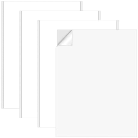 BEIQIYA 4 Sheet Self-Adehesive Mounting Board, 8 x 11in Single-Sided Sticky Board, PET Board for Showing Cross Stitch, Embroidery, Photo, Poster, Crafts, Artworks- White BEIQIYA