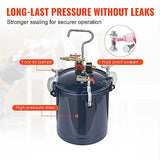 VEVOR Spray Paint Pressure Pot Tank, 10L/2.5gal Air Paint Pressure Pot, 1.5mm+4mm Two Nozzles Two Spray Paint Guns for Industry Home Decor Architecture Construction Automotive Painting, 60PSI Max VEVOR
