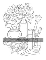 Stress Relief: Adult Coloring Book with Animals, Flowers, Fantasy, and More for Mindfulness and Relaxation WoodArtSupply